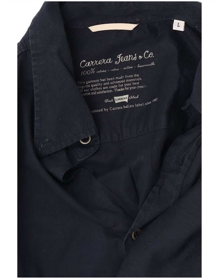 Carrera Herren-Hemd, groß, marineblau, Baumwolle