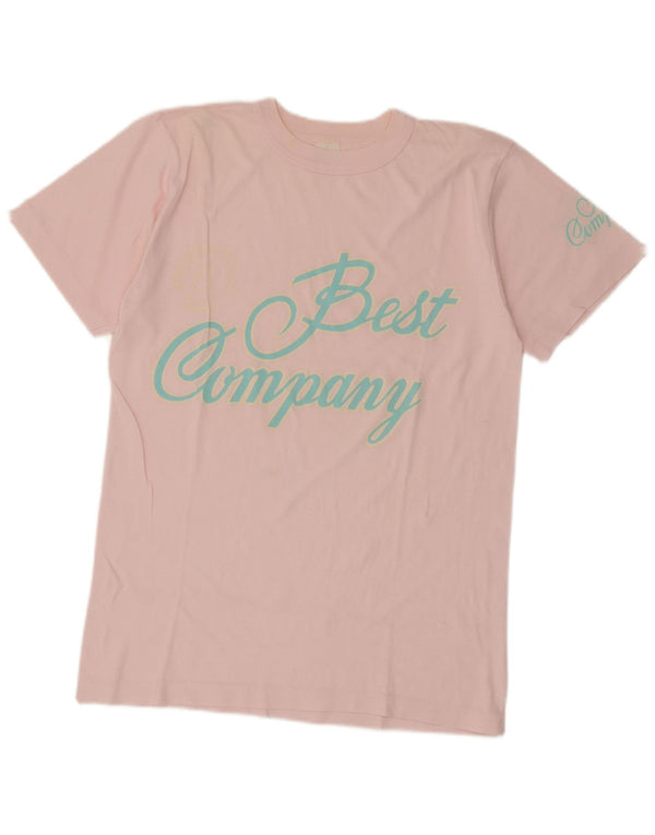 Best Company Womens By Olmes Carretti Graphic T-Shirt Top UK 14 Mittelrosa