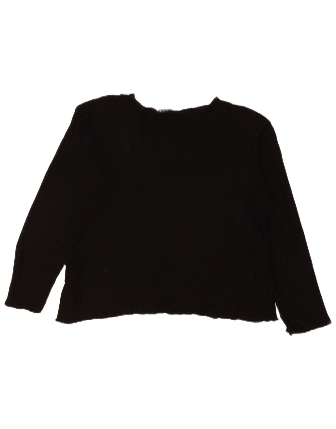 Zara Damen Übergroßes Top Langarm UK 10 Small Schwarze Viskose
