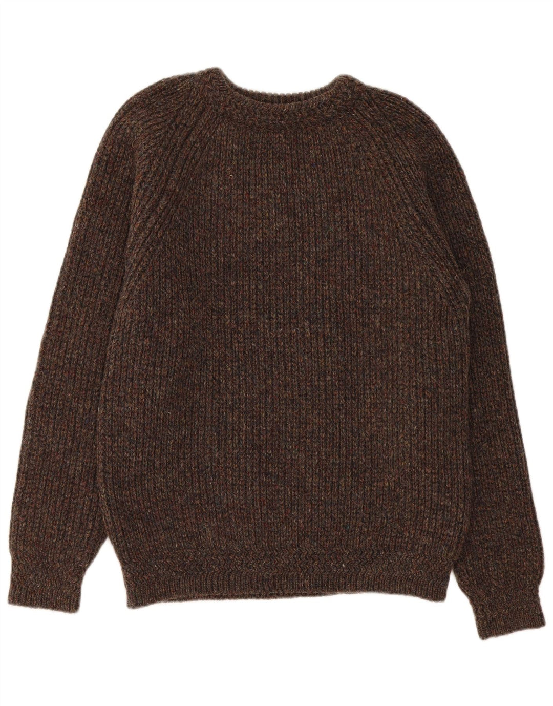Magee Herren-Pullover mit Rundhalsausschnitt, groß, braun gefleckte Schurwolle