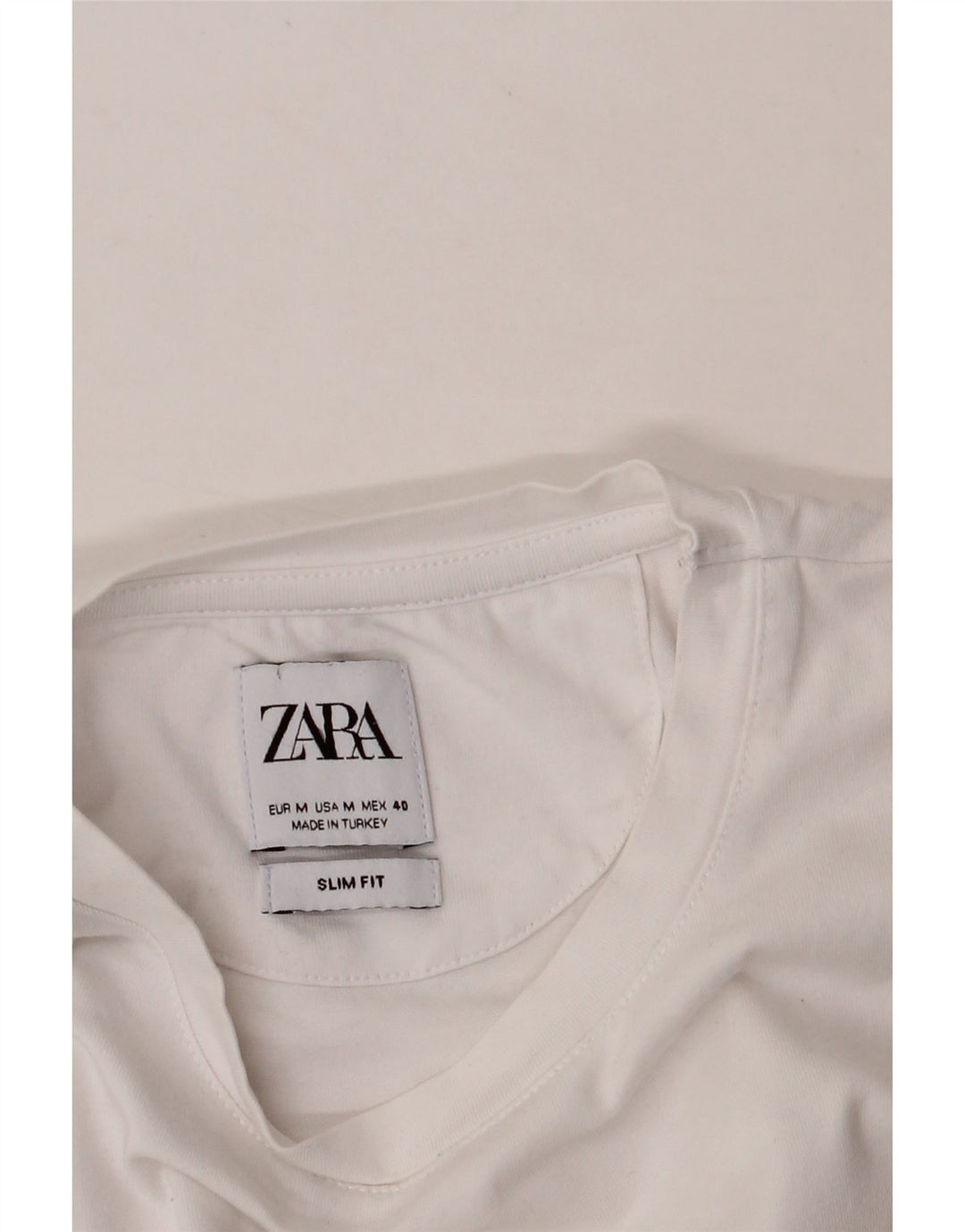 ZARA Womens Slim Fit T-Shirt Top UK 12 Medium White Vintage Zara and Second-Hand Zara from Messina Hembry 