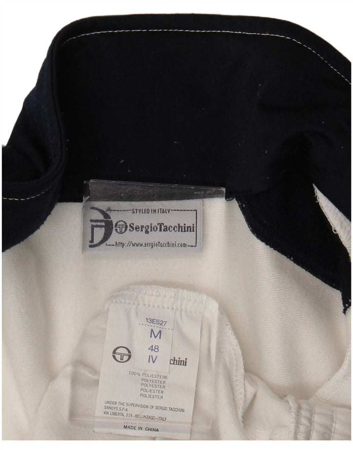 SERGIO TACCHINI Herren-Trainingsanzug-Top-Jacke, Mittelweiß, Farbblock