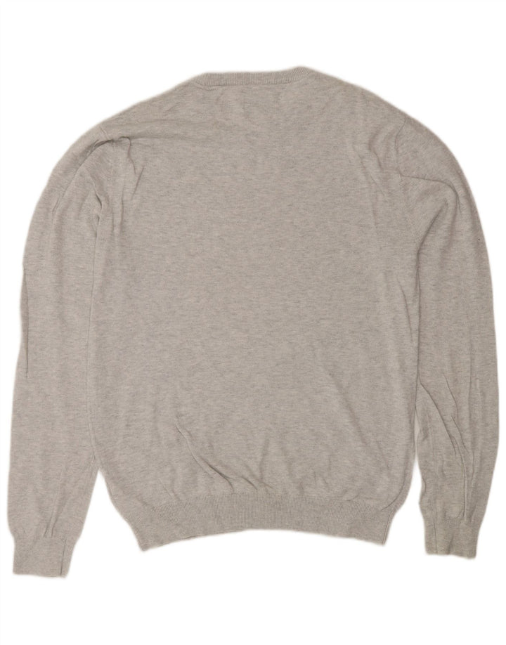 Jack Wills Herren-Pullover mit Rundhalsausschnitt aus mittelgrauer Baumwolle