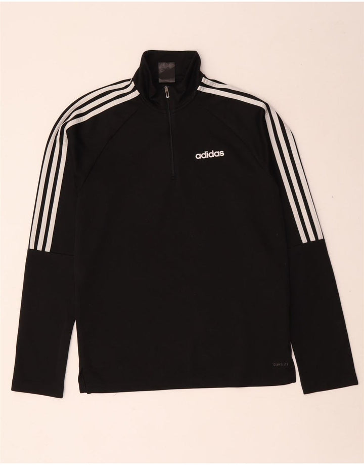 Adidas Herren Climalite Zip Neck Pullover Trainingsanzug Top Small Schwarz Polyester