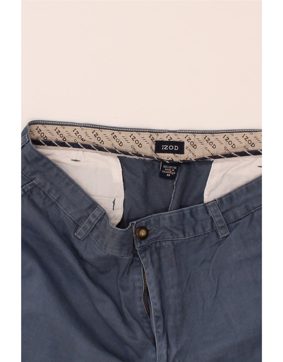 IZOD Mens Chino Shorts W38 XL Navy Blue Cotton Vintage Izod and Second-Hand Izod from Messina Hembry 