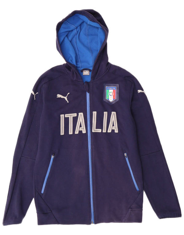 PUMA Jungen Italia Graphic Zip Hoodie Pullover 15-16 Jahre Marineblaue Baumwolle