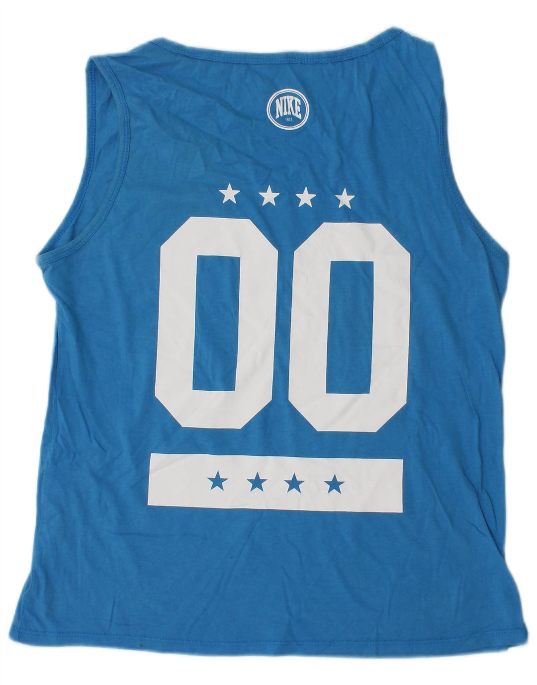 NIKE Damen Grafik-Trägershirt UK 14 Mittelblaue Baumwolle