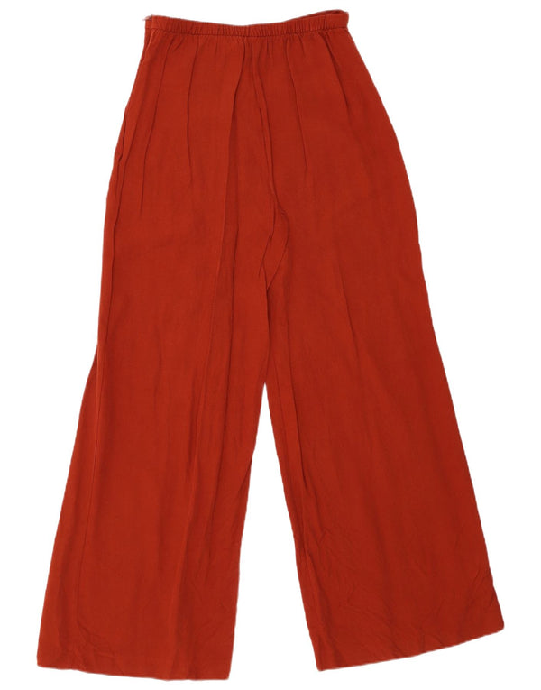 Zara Damen Freizeithose mit hoher Taille und weitem Bein, XS W24 L29 Orange