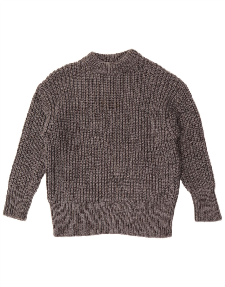 Zara Damen-Pullover, übergroß, U-Boot-Ausschnitt, Gr. 10, Größe S, Grau, Polyester