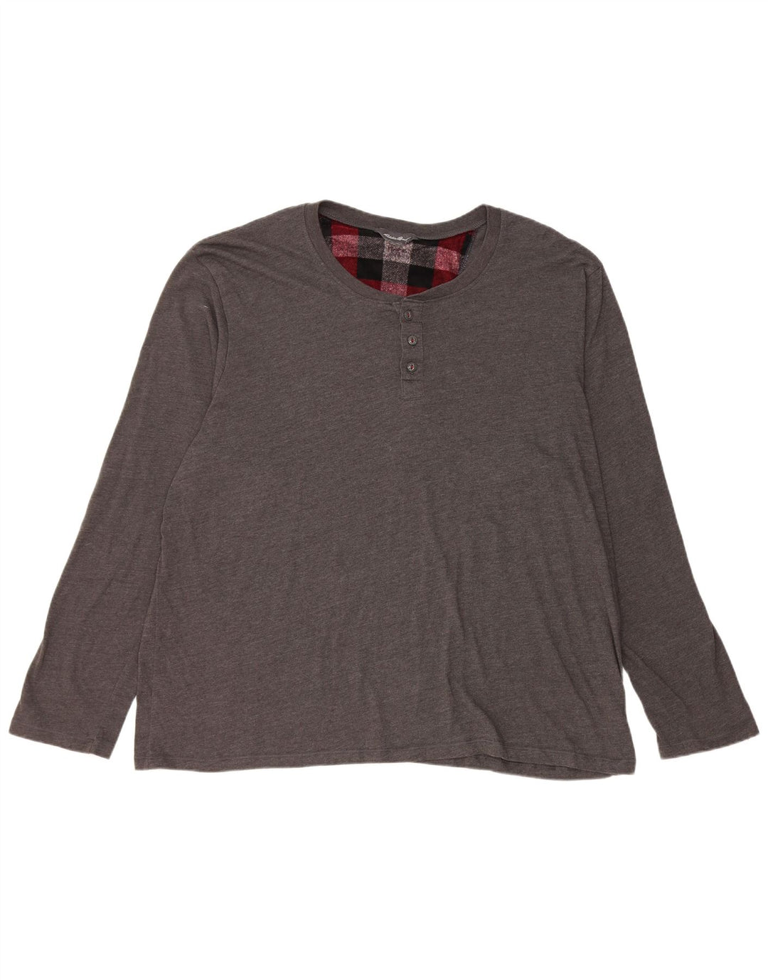 EDDIE BAUER Herren Top Langarm 2XL Grau Baumwolle