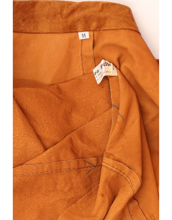 VINTAGE Damen Übergroßer Wildledermantel UK 14 Mittelbraunes Leder