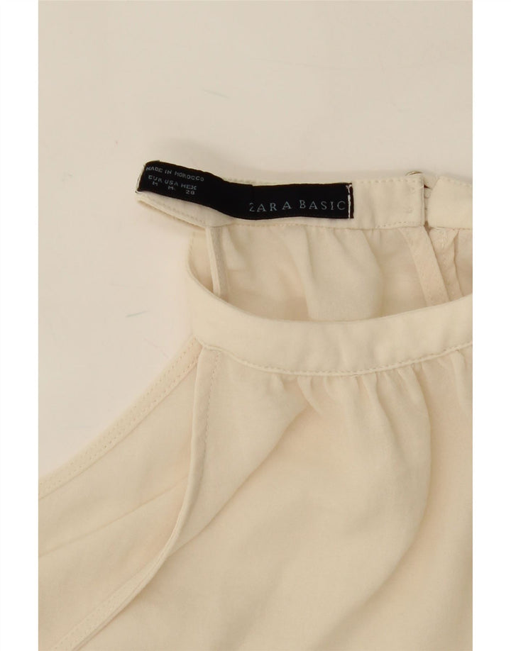 ZARA Womens Crop Sleeveless Blouse Top UK 14 Medium Off White Vintage Zara and Second-Hand Zara from Messina Hembry 