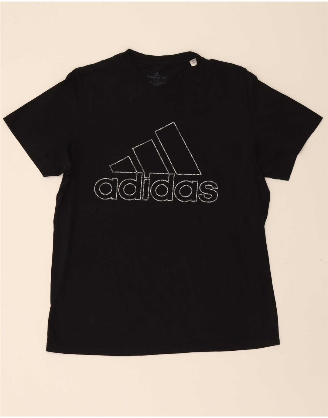 ADIDAS Mens Graphic T-Shirt Top Large Black Cotton