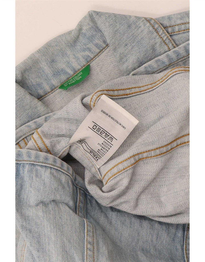 Benetton Damen Jeansjacke UK 14 Mittelblaue Baumwolle