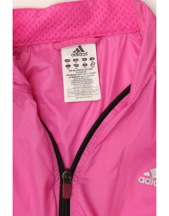 Adidas Damen Trainingsanzug Top Jacke UK 14 Large Rosa Nylon