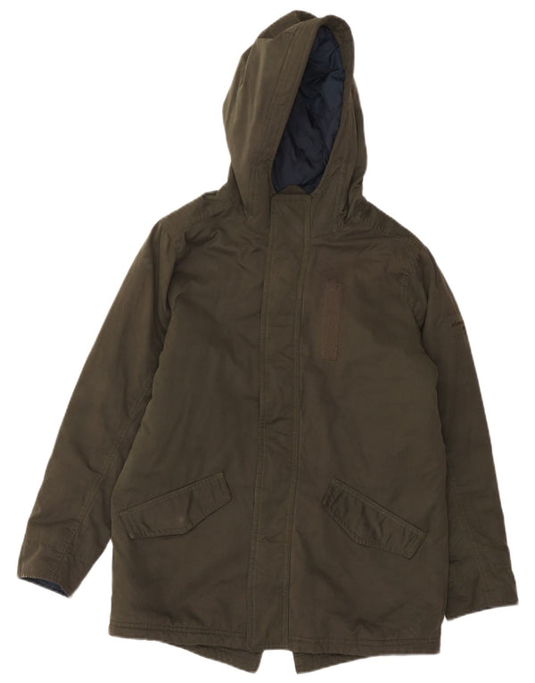 ABERCROMBIE & FITCH Jungen-Parka mit Kapuze, 13–14 Jahre, Khaki, Polyester