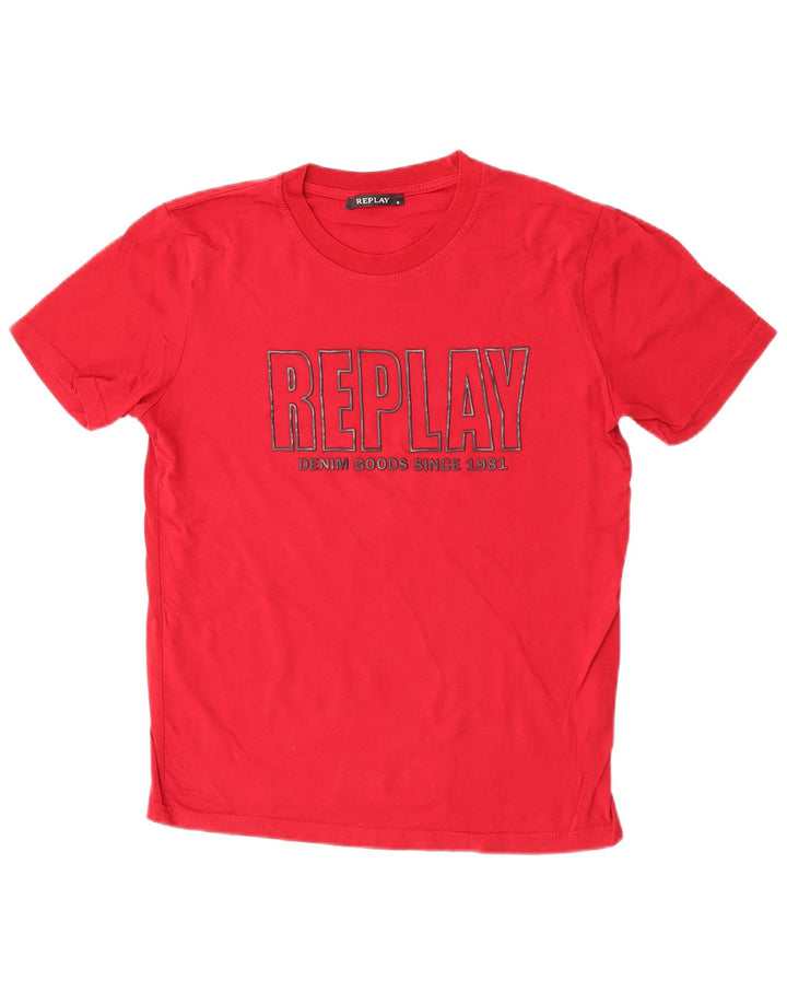 Replay Herren-T-Shirt mit Grafik, Größe S, Rot, Baumwolle