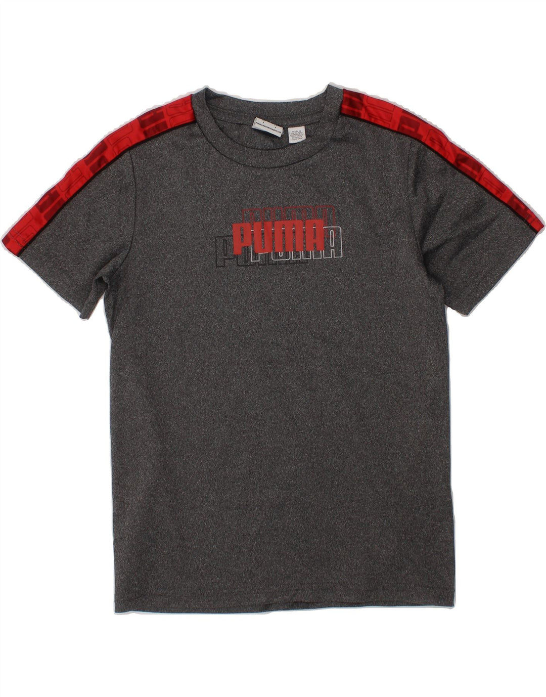 PUMA Boys Graphic T-Shirt Top 5-6 Years XS Grey Flecked Polyester Vintage Puma and Second-Hand Puma from Messina Hembry 