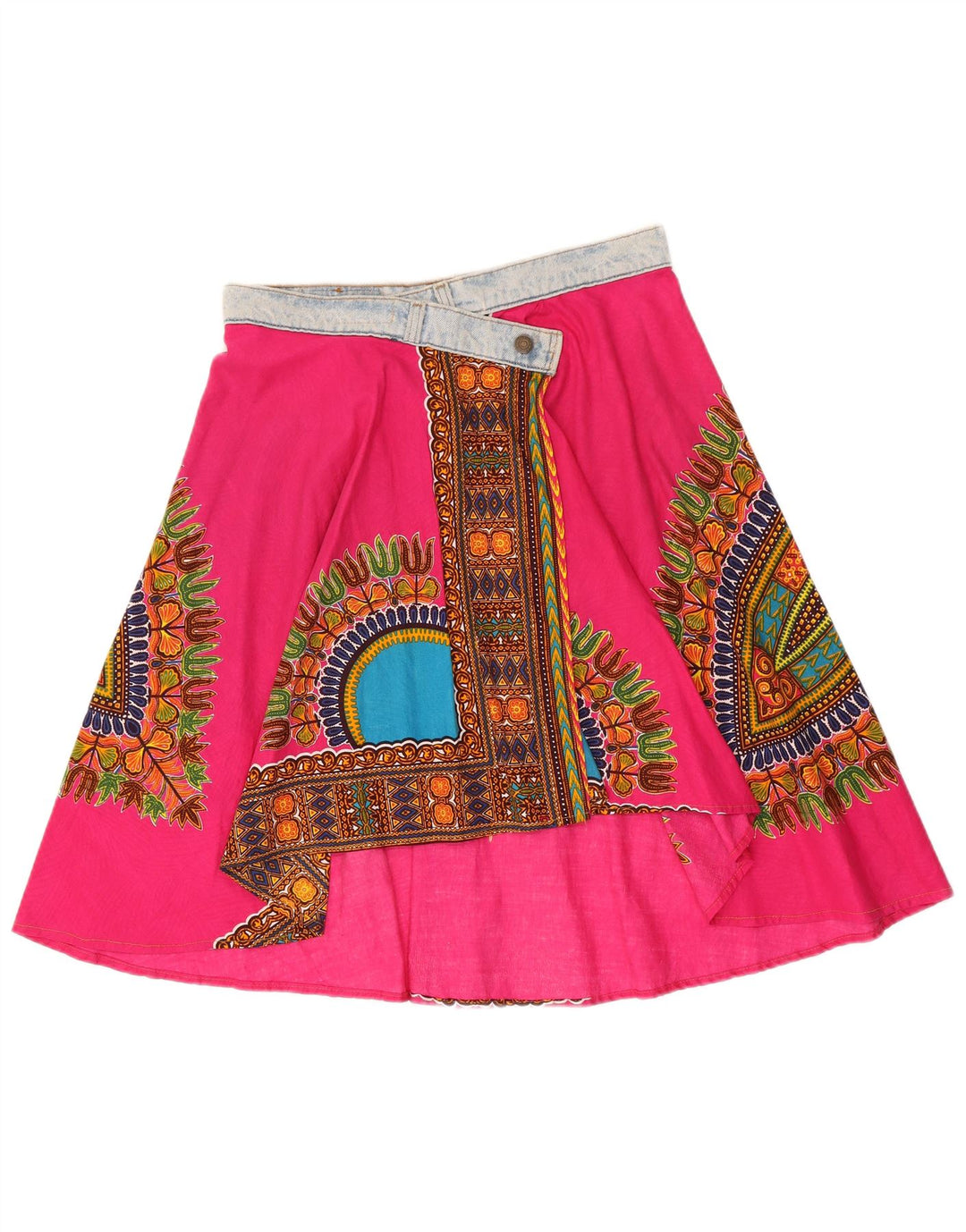 Levi's Asymmetrischer Wickelrock für Damen, W32, groß, rosa, geometrische Baumwolle