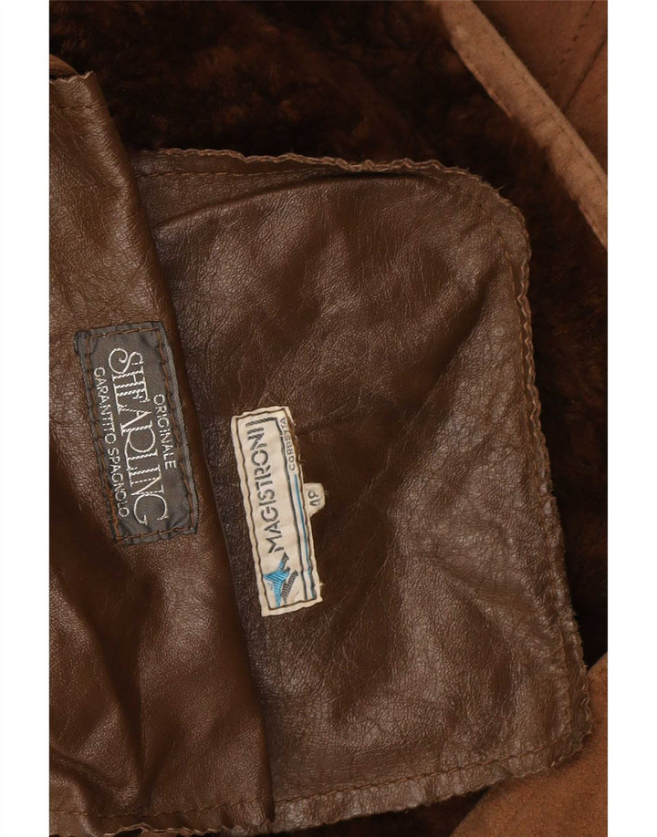 Vintage Herren Shearling Jacke IT 48 Mittelbraunes Shearling