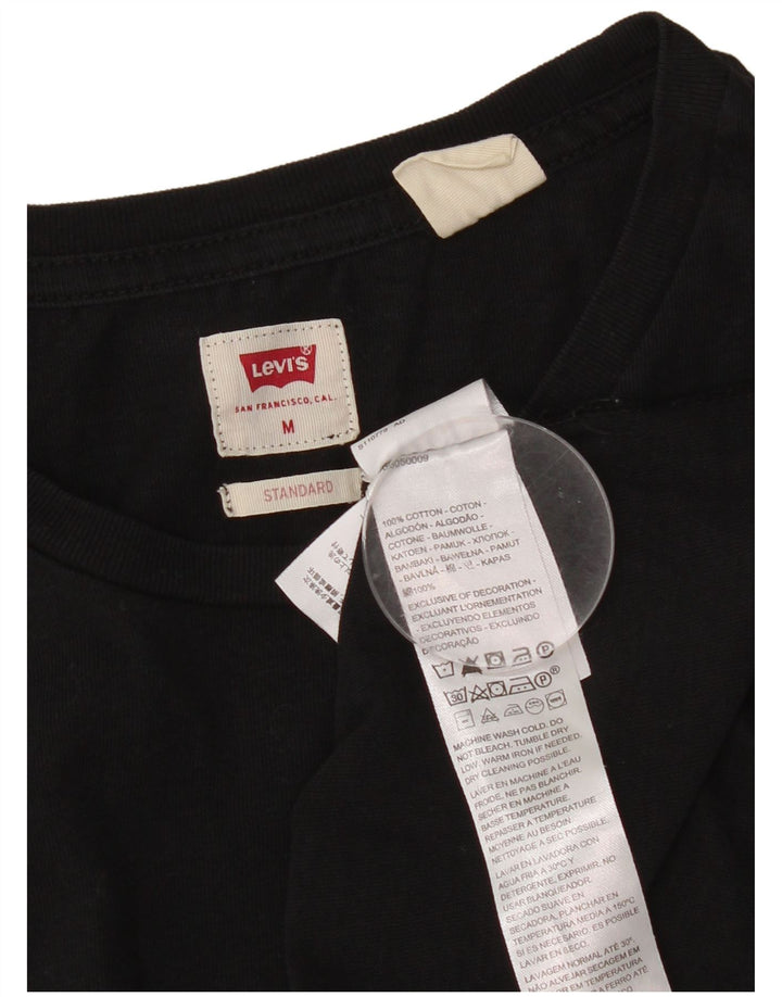 Levi's Herren Standard-T-Shirt-Oberteil aus mittelschwarzer Baumwolle