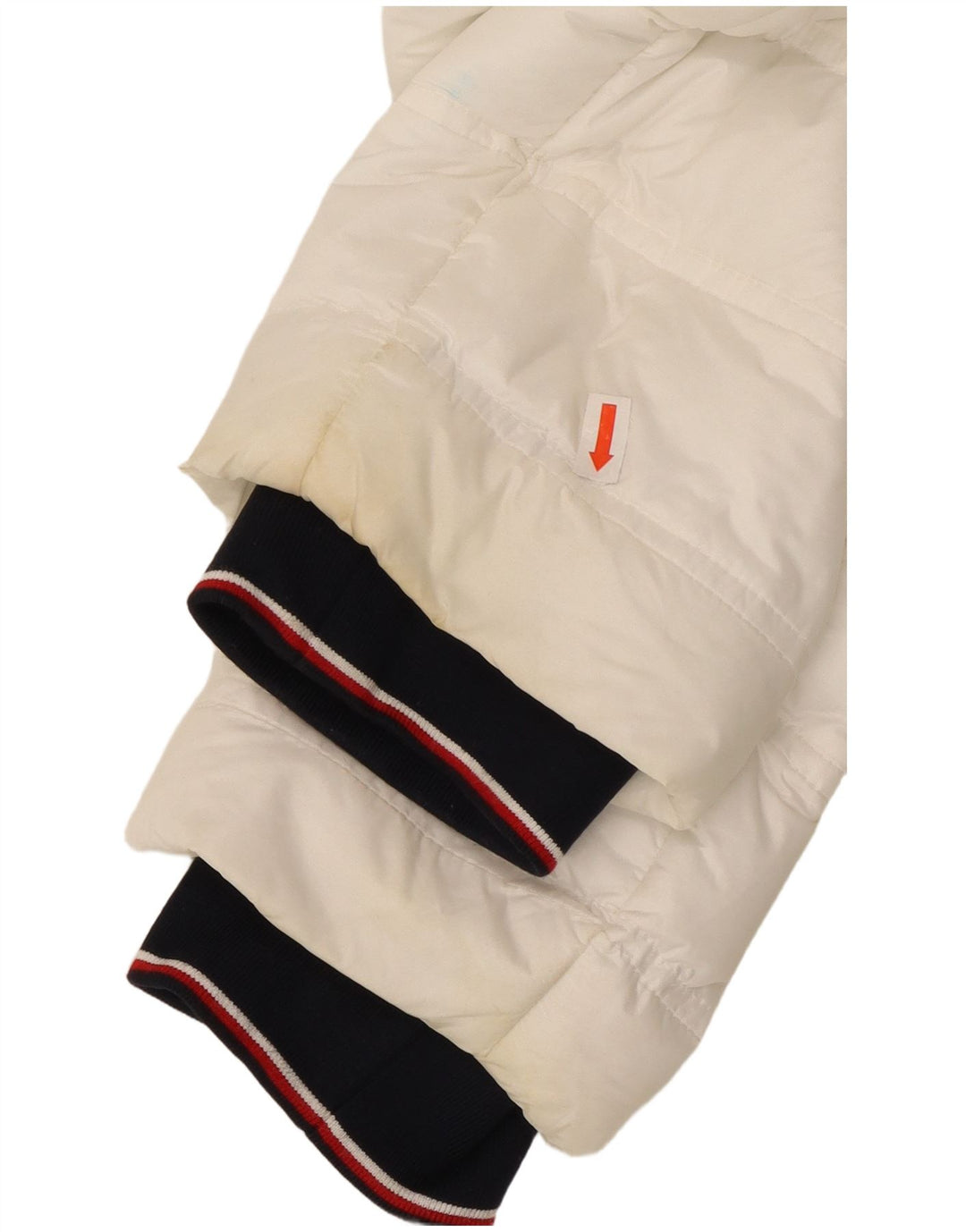 TOMMY HILFIGER Damen Wattierte Jacke UK 16 Large Weiß Polyamid