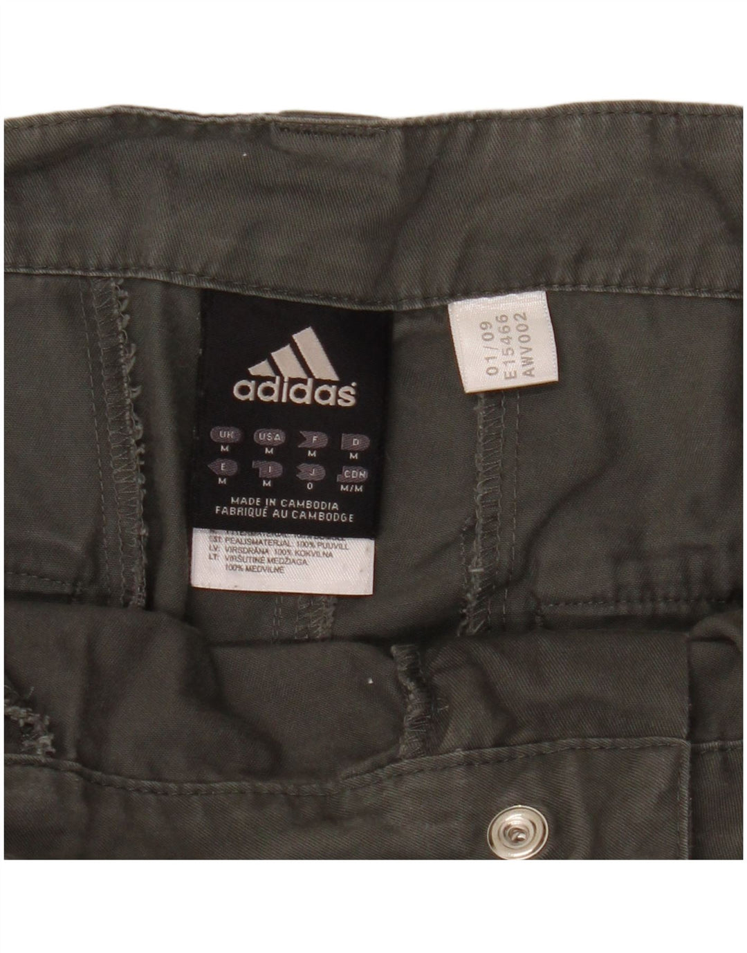 Adidas Herren Cargo Shorts Medium W34 Grau Baumwolle