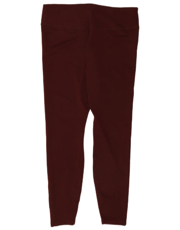 Nike Damen Dri Fit Leggings UK 20 2XL Maroon Polyester