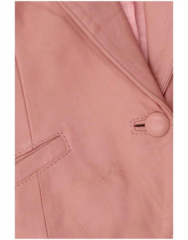 LAVORAZIONE ARTIGIANALE Damen 1-Knopf-Blazerjacke UK 14 Large Pink
