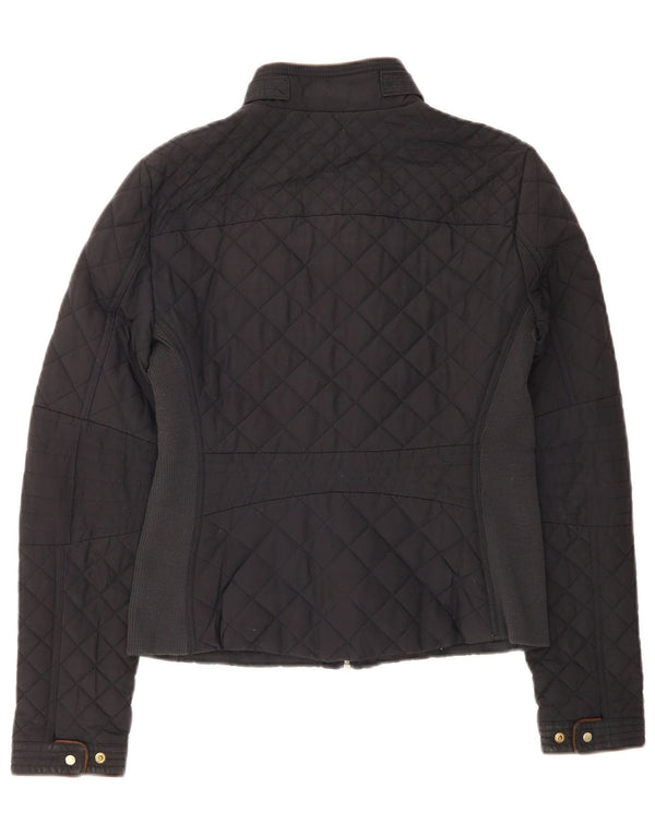 Zara Womens Quilted Jacket UK 12 Medium Black