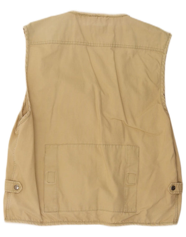 Vintage Mens Utility Jacket UK 40 Large Beige Cotton