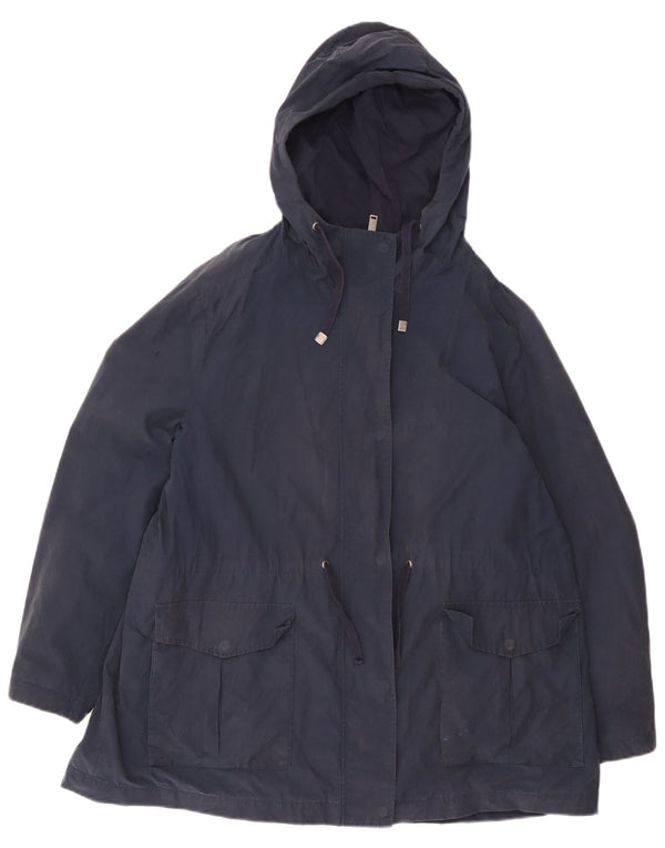 Marks & Spencer Damen-Parka mit Kapuze, UK 24 4XL, Marineblau, Baumwolle