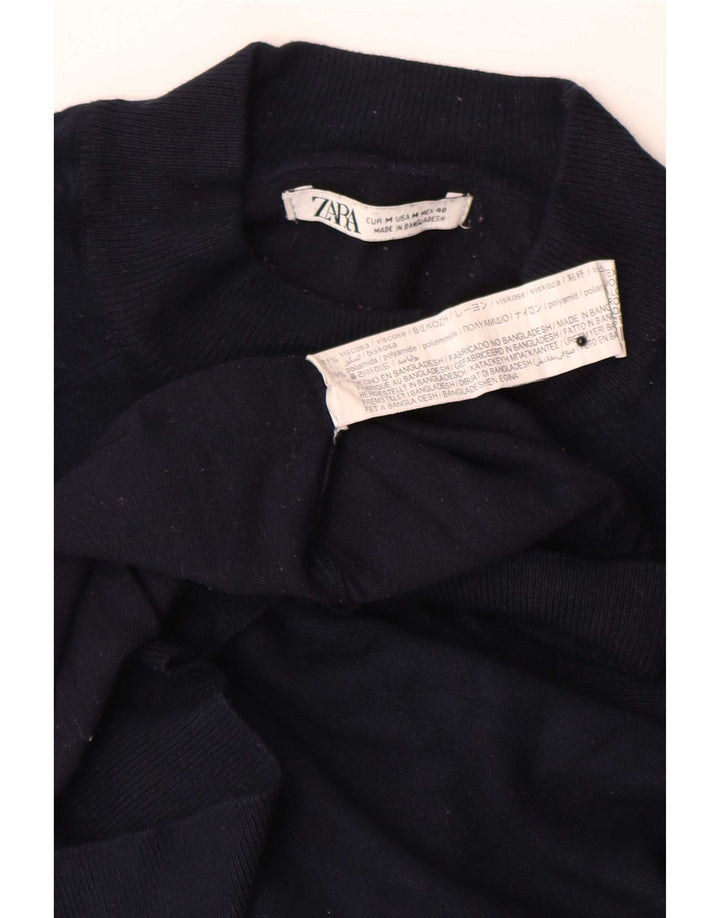 Zara Herren-Pullover mit Rundhalsausschnitt, mittlere marineblaue Viskose