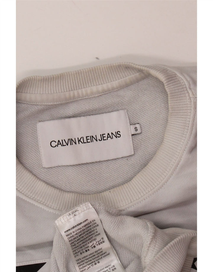 CALVIN KLEIN JEANS Herren-Sweatshirt mit Grafik, Größe S, graue Baumwolle