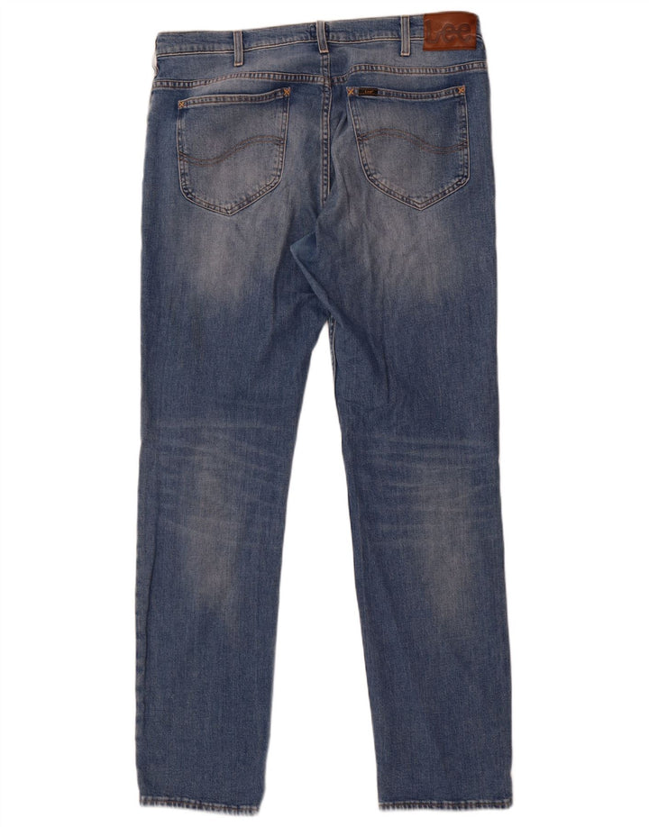 Lee Herren Rider Straight Jeans W36 L32 Blaue Baumwolle
