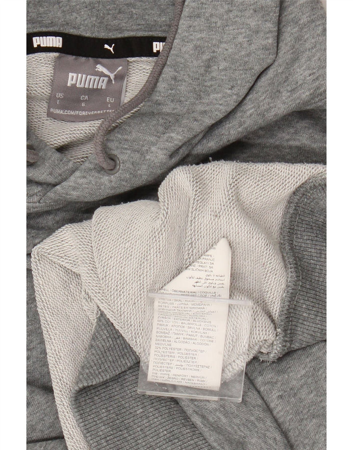 Puma Herren Kapuzenpullover, groß, graue Baumwolle