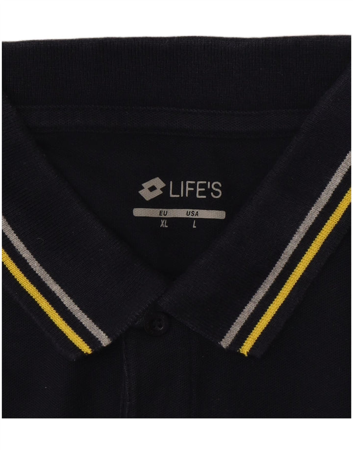 LOTTO Mens Polo Shirt Large Navy Blue