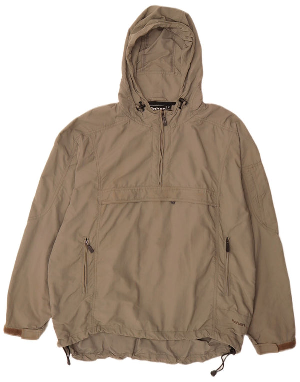 Rohan Mens Hooded Pullover Rain Jacket UK 42 XL Grey Polyamide