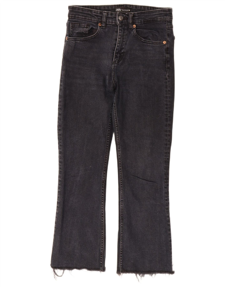 Zara Damen Bootcut Jeans EU 36 XS W26 L27 Schwarz