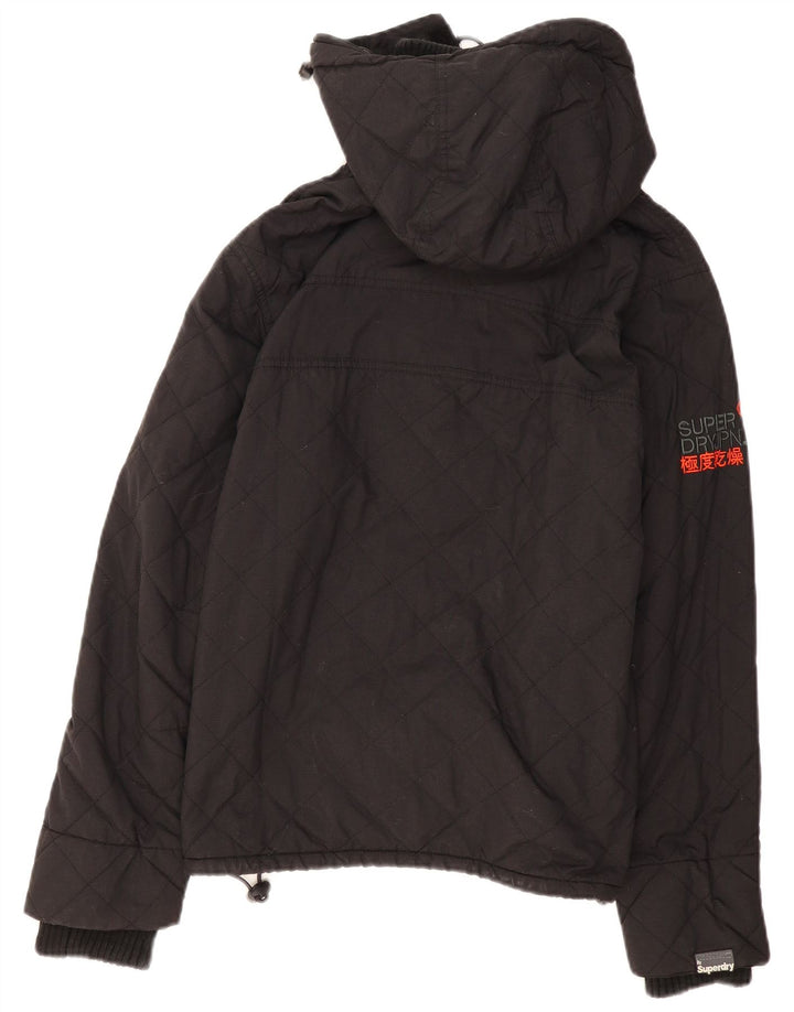 Superdry Herren-Windbreakerjacke mit Kapuze, UK 38, Mittelschwarz, Polyester