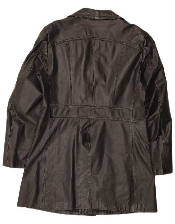 Vintage Herren Ledermantel UK 36 Small Schwarz