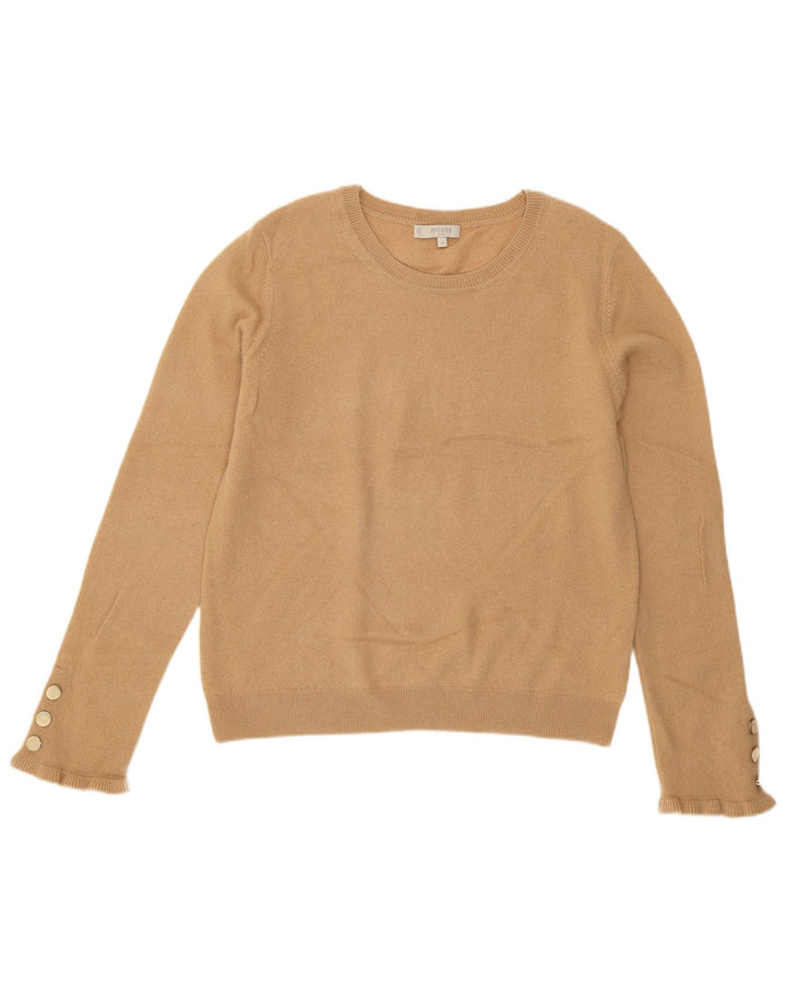 Hobbs Damen-Pullover mit Rundhalsausschnitt, UK 12, mittelbeige Wolle