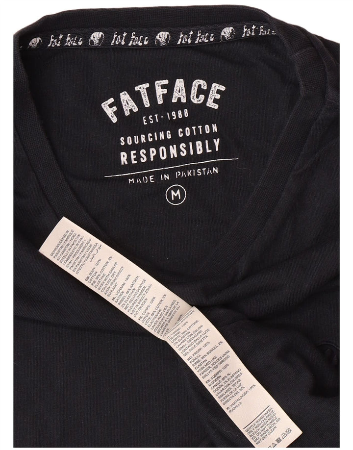FAT FACE Herren-T-Shirt-Oberteil aus mittelblauer Baumwolle in Marineblau