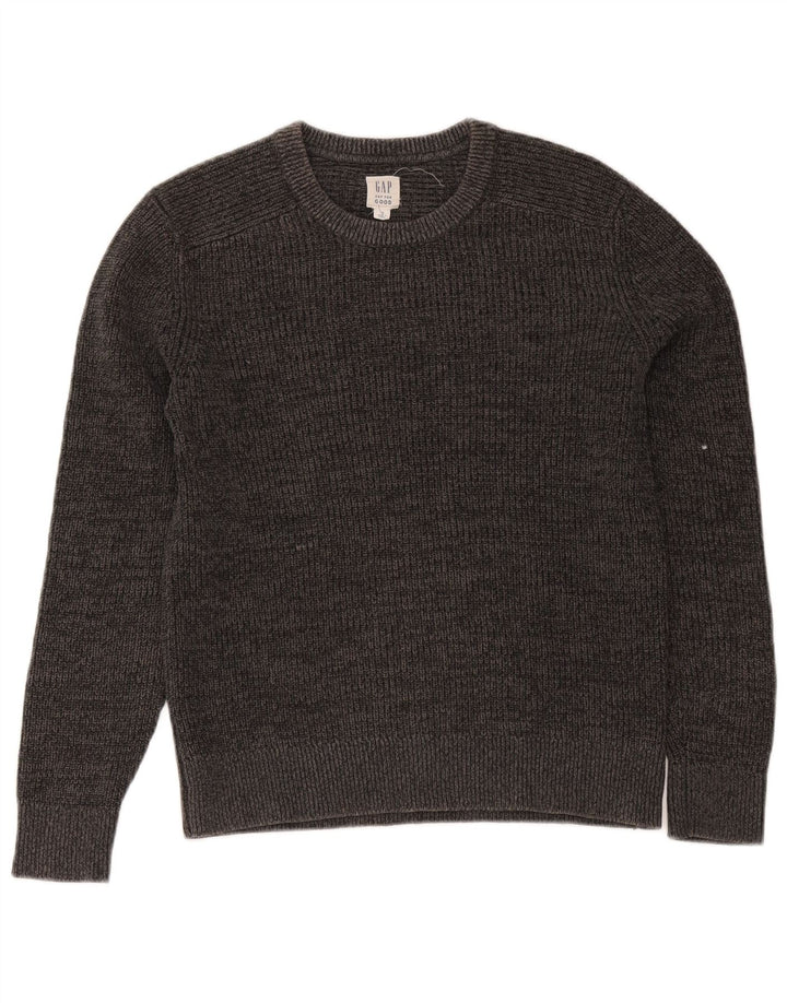 Gap Herren-Pullover mit Rundhalsausschnitt, XS, graue Baumwolle