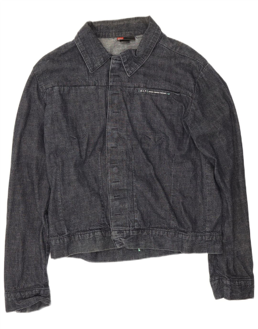 Diesel Herren Jeansjacke UK 40 Große marineblaue Baumwolle