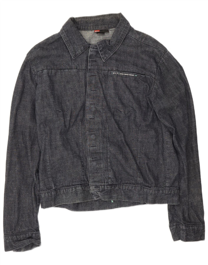 Diesel Herren Jeansjacke UK 40 Große marineblaue Baumwolle