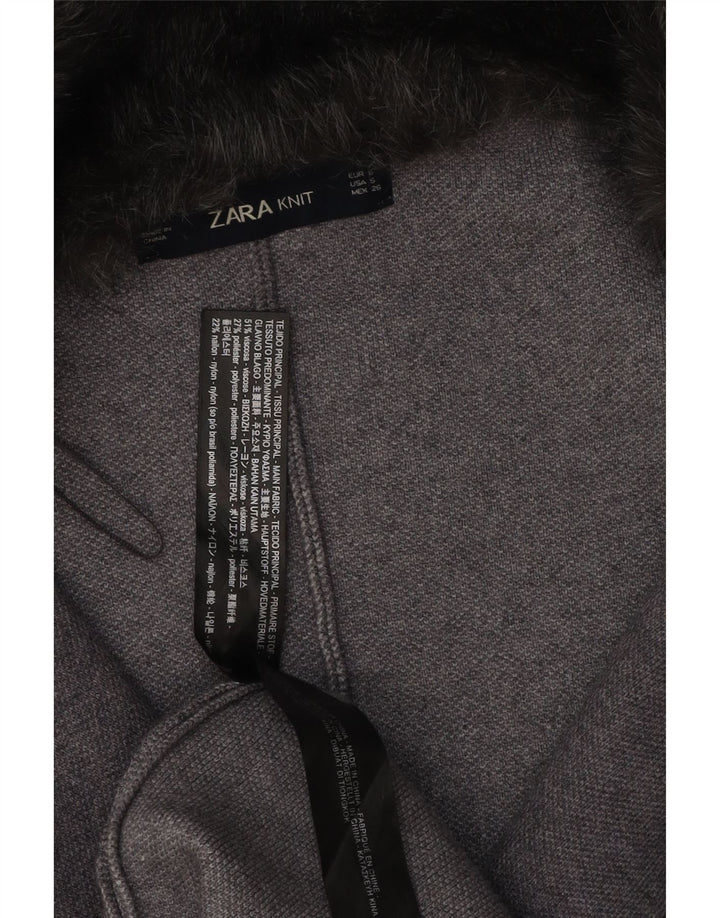 Zara Damen Poncho-Mantel UK 10 Small Graue Viskose