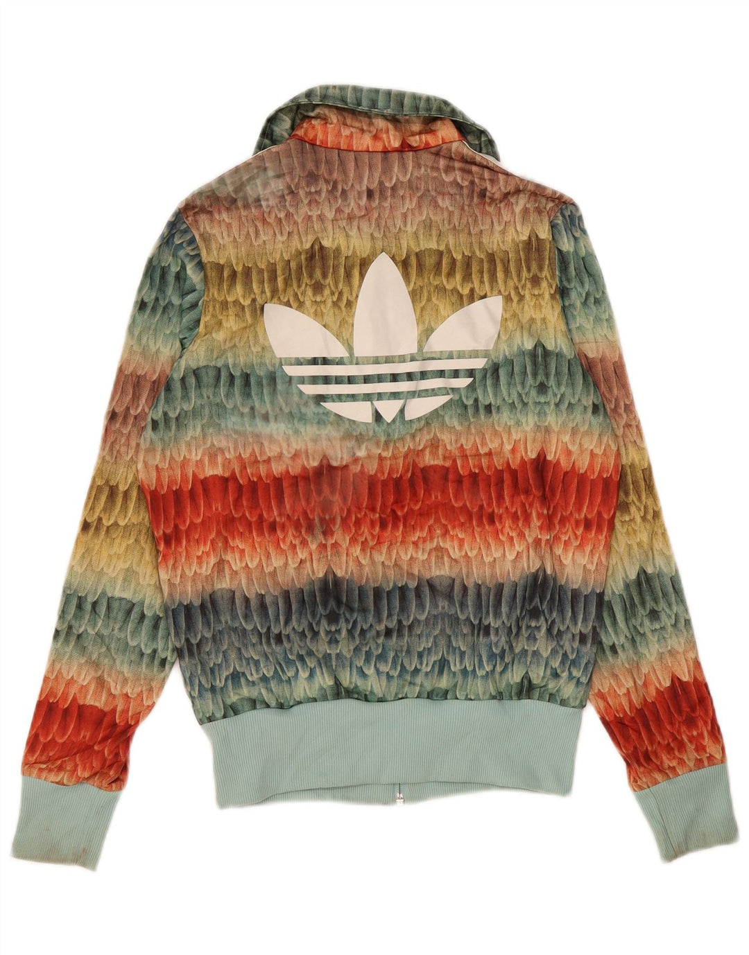 Adidas Damen Trainingsanzug Top Jacke UK 10 Small Mehrfarbig Geometrisch