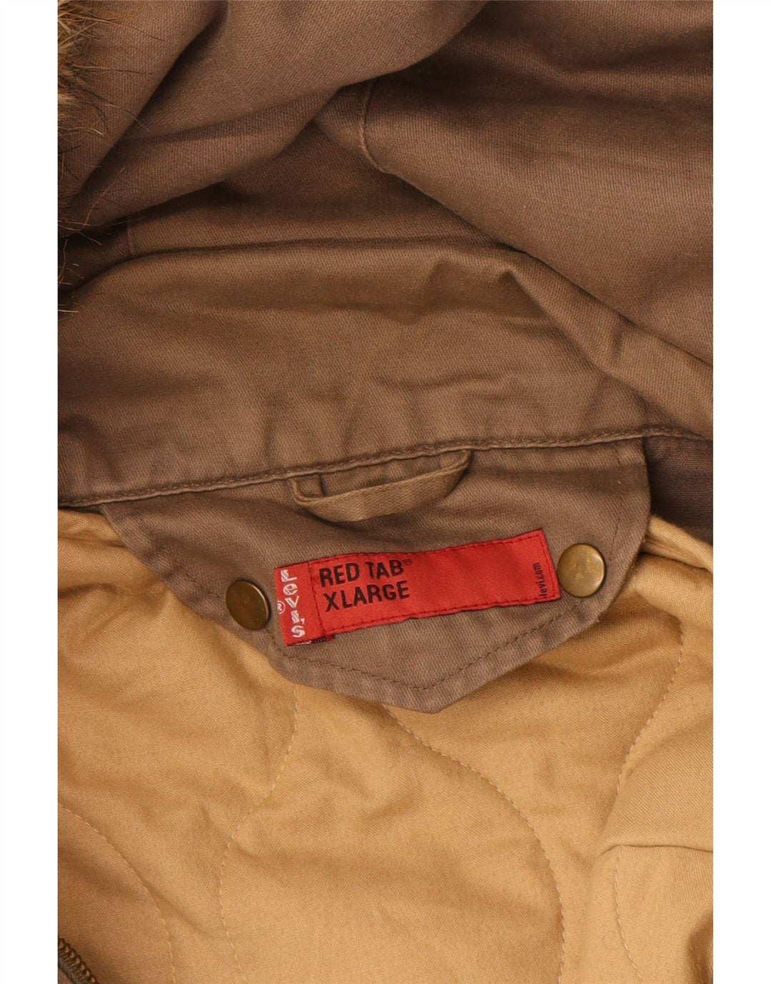 LEVI'S Herren-Parka mit Kapuze, UK 42, XL, braune Baumwolle