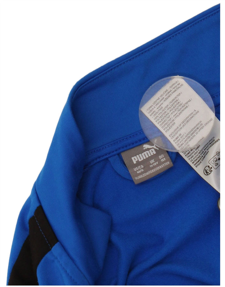 Puma Jungen Grafik-Trainingsanzug-Top-Jacke, 11–12 Jahre, blaues Farbblockdesign